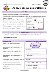 Soustraction, pourcentages, addition et multiplication - Je lis et je résous des problèmes : Primaire 5 - PDF à imprimer