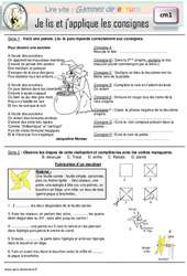 Je lis et j'applique les consignes - Gamme de lecture : Primaire 4 - PDF à imprimer