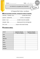 Je maîtrise la conjugaison de l’imparfait - Exercices  : Primaire 5 - PDF à imprimer