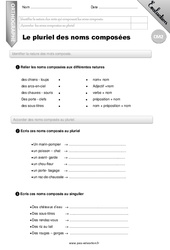 Le pluriel des noms composés - Examen Evaluation - Bilan : Primaire 5 - PDF à imprimer