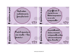Question du jour - Billets rituels : Primaire 5 - PDF à imprimer