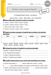 Identifier un verbe conjugué à l’imparfait - Exercices avec correction : Primaire 4 - PDF à imprimer
