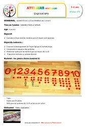 Nombres pairs et impairs - Comment les nombres pairs et impairs sont organisés : Maternelle 1, 2, Primaire 1, 2 - PDF à imprimer