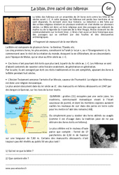 La bible - Etude de cas - Débuts du judaïsme : Primaire 6 - PDF à imprimer