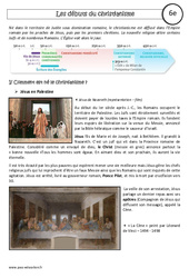 Débuts du christianisme - Cours : Primaire 6 - PDF à imprimer