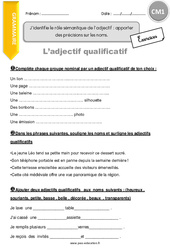 J’identifie le rôle sémantique de l’adjectif apporter des précisions sur les noms - Exercices : Primaire 4 - PDF à imprimer