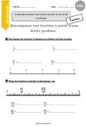 Comment décomposer une fraction à partir d’une droite numérique - Exercices avec correction : Primaire 5 - PDF à imprimer